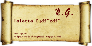 Maletta Győző névjegykártya